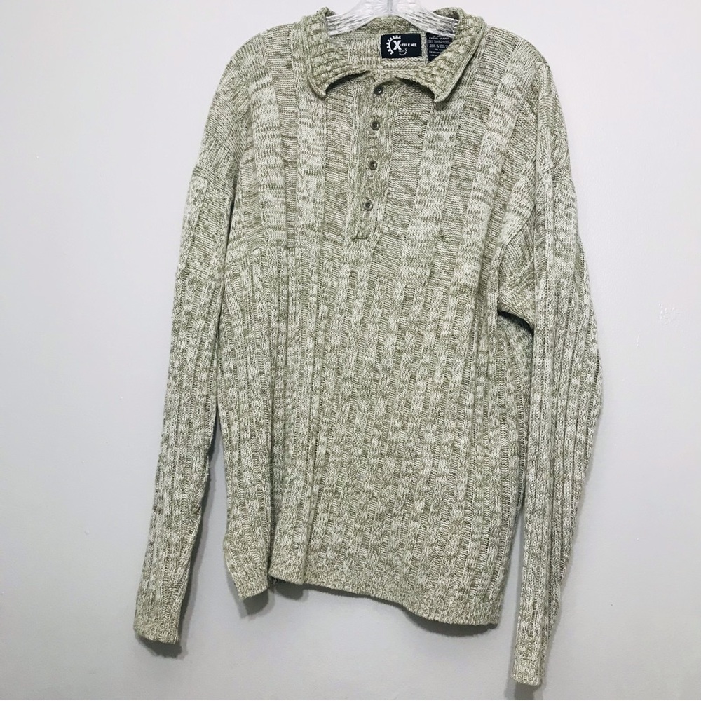 Vintage Xtreme Gear Grey Knit  Sweater Mens XLarge.